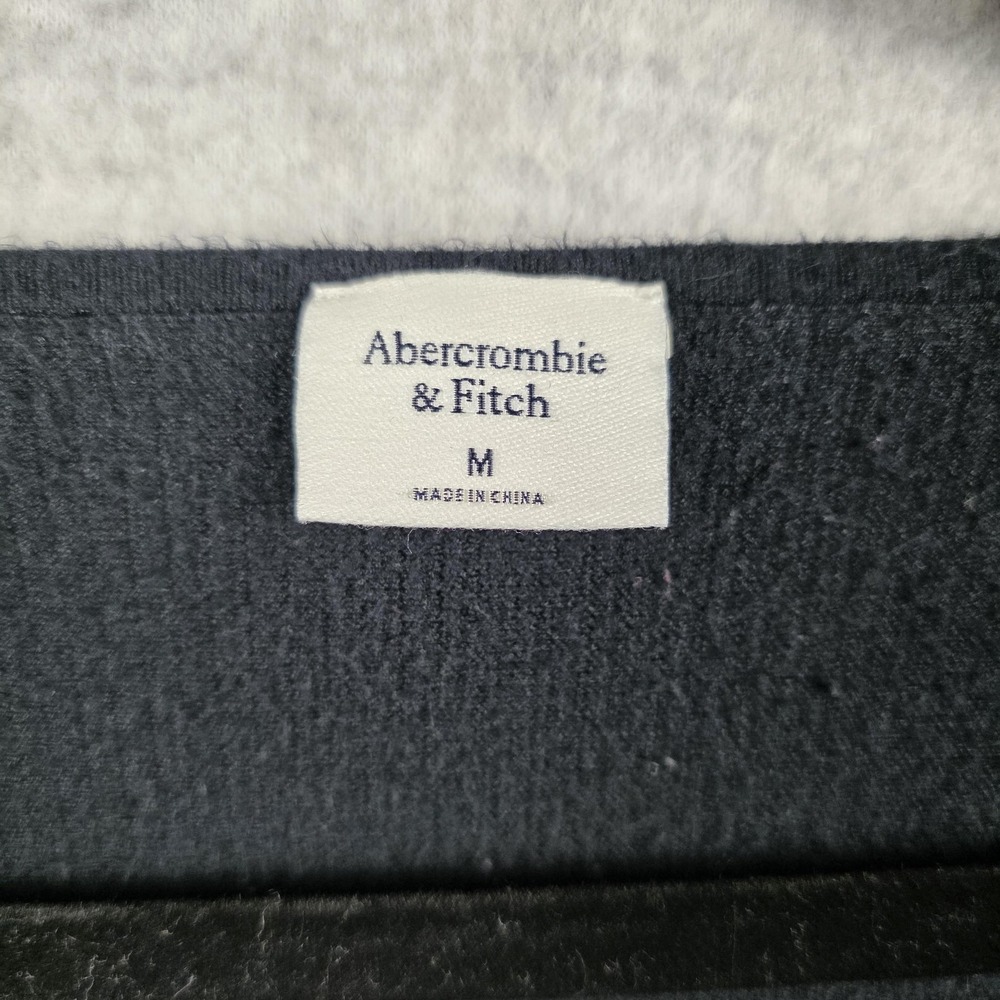 Abercrombie & Fitch Shirt Womens Medium Black Ribbed Scoop‎ Neck Cropped Top - Picture 3 of 7